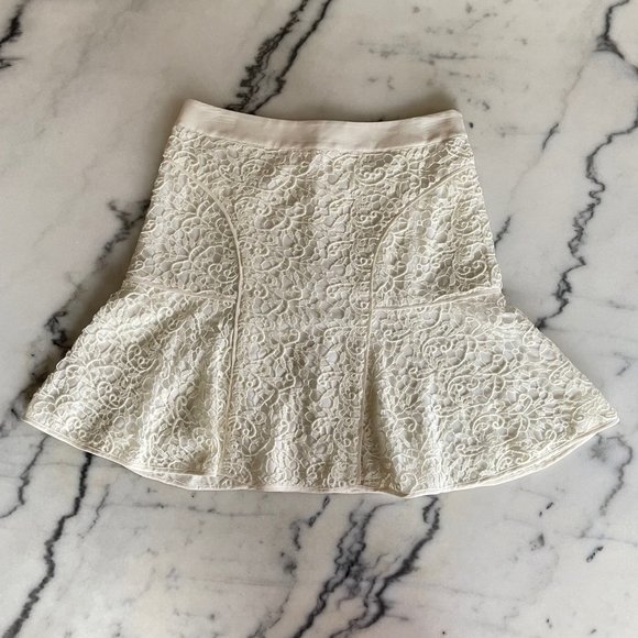 Rebecca Taylor Cream Lace Skirt - Picture 3 of 15